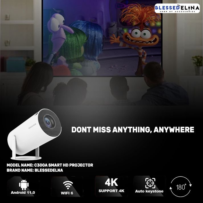 C300A-projector-with-installed-applications-like-youtube-netflix-amazon-prime